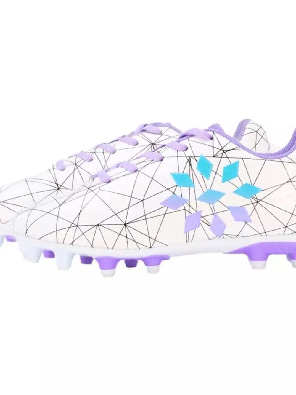 Little Kids RIP-IT White and Lavender Molded Soccer Cleats